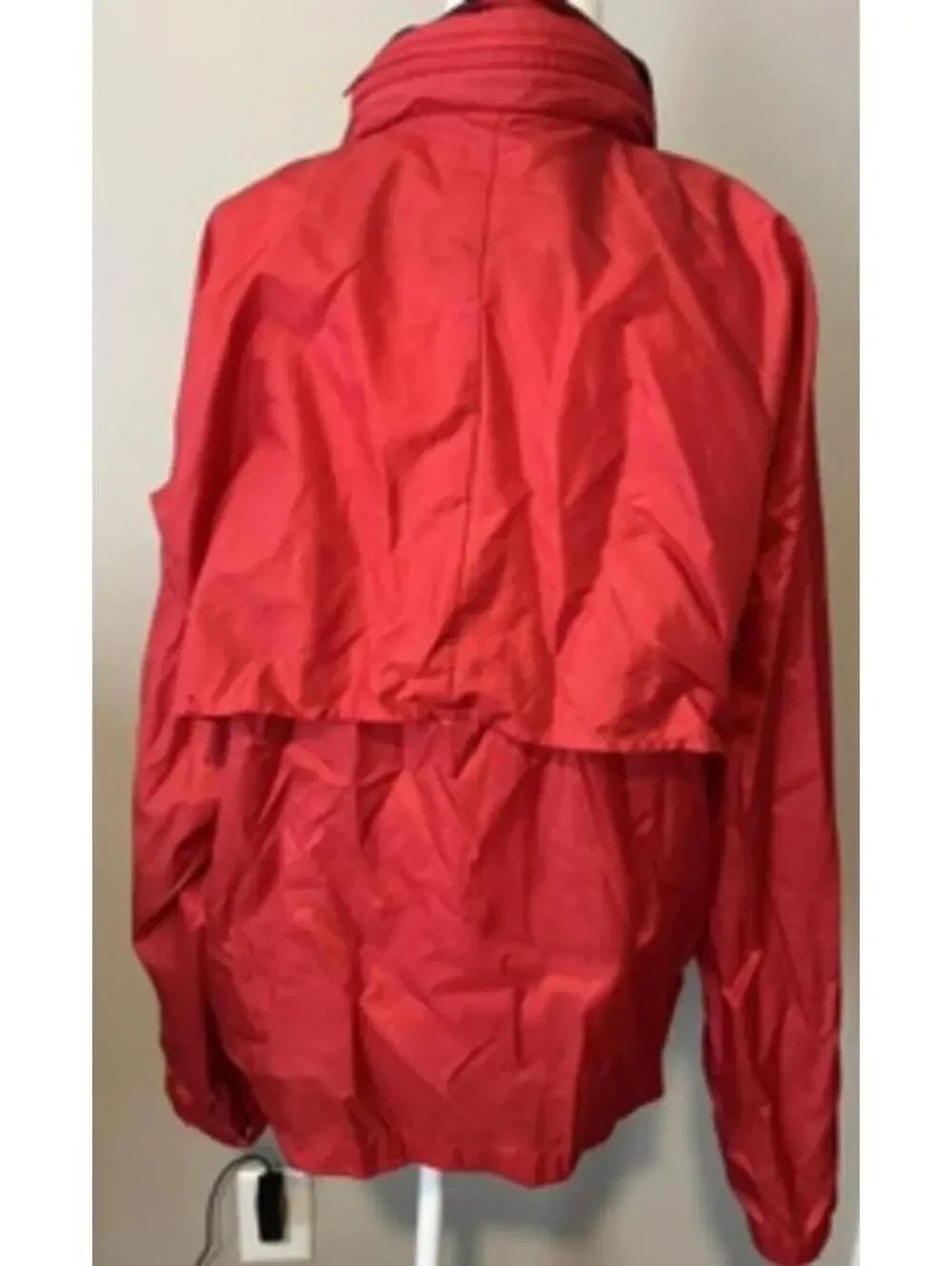 Vintage LL Bean Three Season Jacket Large L Red Blue Warm Up Windbreaker